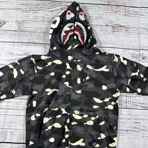 BAPE ABC SHARK FULL ZIP HOODIE MENS LARGE BLACK